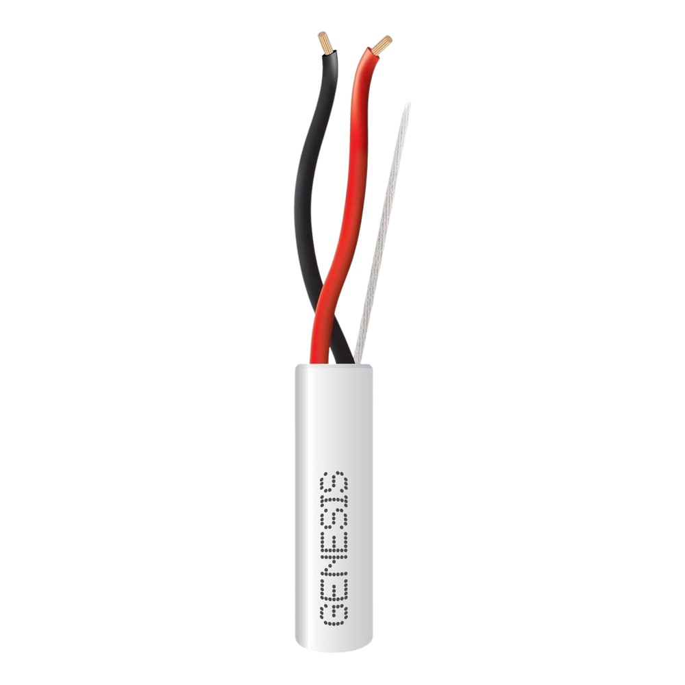 Bobina de 305 Metros (1000 Pies) de Cable 2 x 18 AWG / Riser / Blanco / Para Aplicaciones en Alarmas de Intrusi?n, Control de Acceso, Interfonos, TV Porteros, Automatizaci?n, Audio y Voceo.