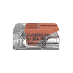 Borna de Conexión con Palancas / 3 Conductores / CAGE CLAMP® / 6 mm² (10 AWG) Máximo / 32A 450V / Transparente / Palancas Naranja / TB85 - Image 2