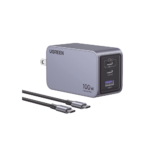 Cargador de 100W serie Nexode Pro | 3 Puertos de Carga Rápida | 2 USB-C | 1 USB-A | Tecnología GaNInfinity | PD3.1 de 100W / QC4.0 | Tecnología de Protección Térmica | Optimiza la Carga | Caja de Aluminio | Incluye Cable
