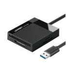 Lector de Tarjetas USB-A 3.0  a CompactFlash (CF)/ MemoryStick (MS)/ TransFlash (TF)/ SecureDigital (SD) | 4 en 1 | 5Gbps | Hasta 2TB | Soporta Windows/Mac OS/Linux/Android | Lectura de tarjetas simultánea | Cable de 15cm.