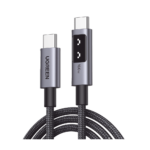 Cable USB-C a USB-C | 1 Metro | Carga Rápida de hasta 100W | Transferencia de datos 480 Mbps | PD3.0 | QC4.0/3.0/2.0 | FPC | AFC | Protección Integrada| Caja de Aluminio | Nylon Trenzado | Amplia Compatibilidad | Color Negro.
