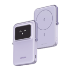 Power Bank Serie UNO Inalambrico | 10000mAh | 7.5W/20W  |  Con Emojis de Estado | Carga Rápida USB-C Bidireccional  | Pantalla TFT  Inteligente | Con Holder | Color Purple.