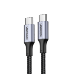 Cable USB-C a USB-C | 2 Metros | Carga Rápida de hasta 100W | Transferencia de datos 480 Mbps | PD3.0 | QC4.0/3.0/2.0 | FPC | AFC | Protección Integrada| Caja de Aluminio | Nylon Trenzado | Amplia Compatibilidad | Color Negro.