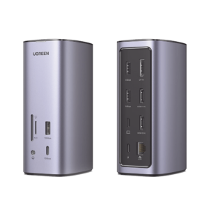 HUB USB-C (Docking Revodok Pro) 12 en 1 | 2 USB-A 3.0 | 1 USB-C PD Carga 100W | 1 USB-A 3.1 | 1 USB-C 3.1 | HDMI 4K | HDMI 8K Ultra HD | Display Port 4K | RJ45 (Gigabit) | Lector Tarjeta SD + Micro SD (TF) | Jack Audio 3.5mm.