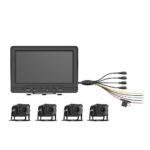 Sistema de Monitoreo Local / 4 Cámaras 1080p para Exterior (IP68) y Pantalla LCD de 7" a Color / Memoria Micro SD de 64 GB (Expandible a 512 GB) / Soporta Cambio de Cámara al Dar Reversa al Vehiculo / Accesorios de Instalación