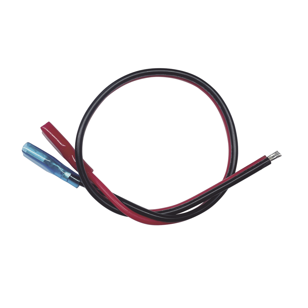 Cables en Paquete Dual / Cable Rojo y Negro / 30 cm (11.81 Pulgadas) / Terminal F1 en un Extremo / Puntas Libres en el Otro / Conexi?n a Bater?as de Respaldo