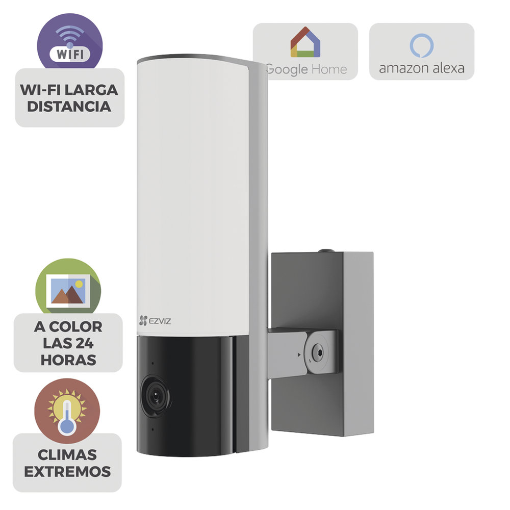 Cámara IP 4 Megapíxel / Wi-Fi / Lampara Integrada / Audio de dos vías / Imágen Nocturna a Color / Detección Humana / Audios Personalizables  / Uso Exterior con Protección