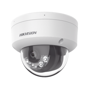 [Dual Light] Domo IP 2 Megapixel / Lente 2.8 mm / 30 mts IR + Luz Blanca / Micrófono Integrado / Antivandálico IK08 / ACUSENSE Lite / Exterior IP67 / H.265+/H.264+ / PoE / ONVIF (Profile S/T)