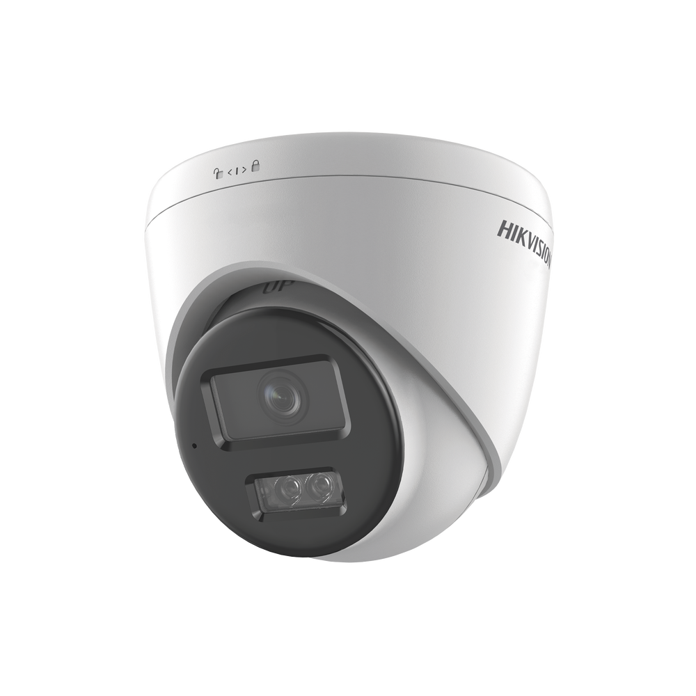 [Dual Light] Turret IP 8 Megapixel (4K) / Lente 2.8 mm / 30 mts IR + 30 mts Luz Blanca / Micrófono Integrado / ACUSENSE Lite / Exterior IP67 / H.265 / PoE / ONVIF / Micro SD