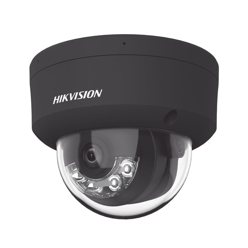 Domo IP 4 Megapixel / Color Negro / Lente 2.8 mm / Dual Light (30 mts Luz Blanca + 30 mts IR) / 2 Micrófonos Integrados / ACUSENSE / Exterior IP67 / IK10 / WDR 120 dB / PoE / ONVIF / Micro SD / Metal / ACUSEEK