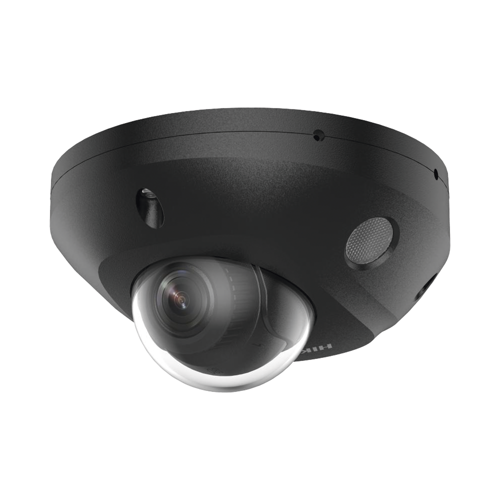 [Dual Light + 2 Micrófonos Integrados] Mini Domo IP 4 Megapixel / Color Negro / Lente 2.8 mm / 30 mts Luz Blanca + 30 mts IR / ACUSENSE / Exterior IP67 / IK08 /  WDR 120 dB / PoE / ONVIF / Alarmas I/O / Micro SD / ACUSEEK
