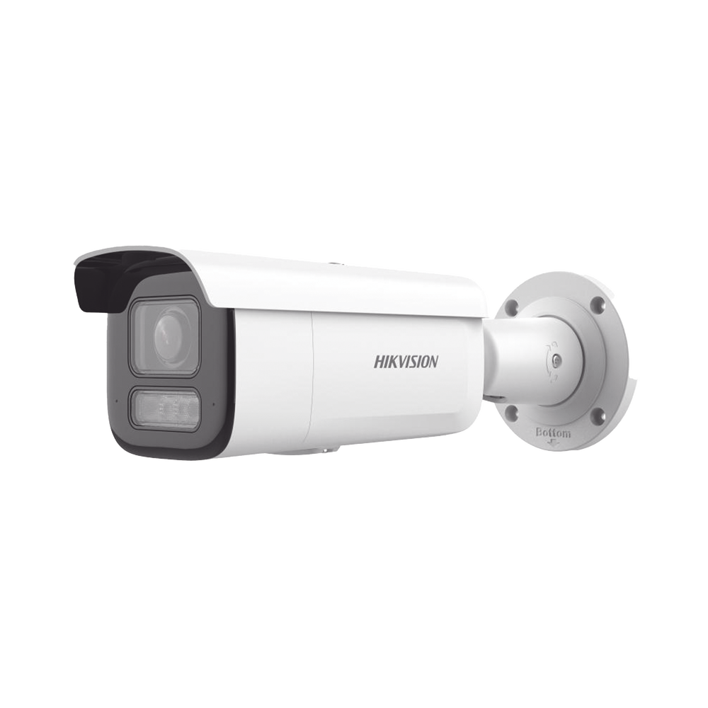 [Dual Light + 2 Micrófonos Integrados] Bala IP 4 Megapixel / Lente Mot. 2.8 a 12 mm / 60 mts Luz Blanca + 60 mts IR / ACUSENSE / Exterior IP67 / IK10 / WDR 120 dB / PoE+ / ONVIF / Alarmas I/O / Micro SD / Metal / ACUSEEK