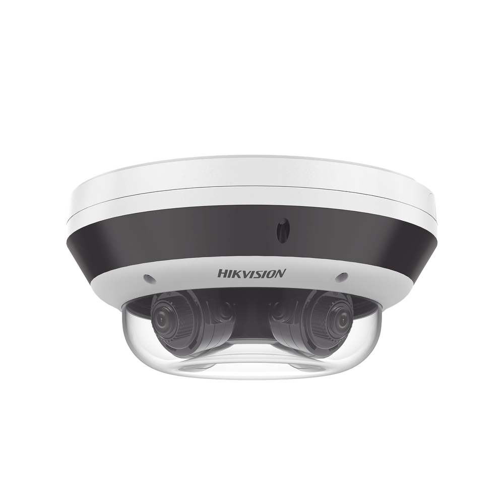 PanoVu Series / Vista Panorámica 360º / 4 Lentes Mot. 2.8 a 8 mm (4 Megapixel por Lente) / 16 Megapixel en Total / WDR 120 dB / DARKFIGHTER / Exterior IP67 / IK10 / PoE+ / 30 mts IR / Micro SD