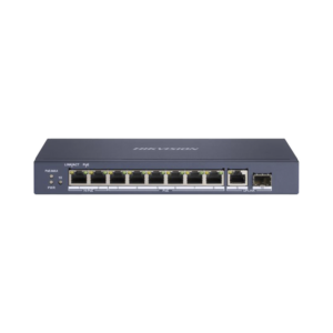 Switch PoE+ / No Administrable / 7 Puertos 1000 Mbps 802.3 af/at (30 W) / 2 Puertos 1000 Mbps Hi-PoE (90 W) / 1 Puertos 1000 Mbps Uplink / 1 Puerto SFP / Modo Extendido hasta 300 Metros / 110 Watts