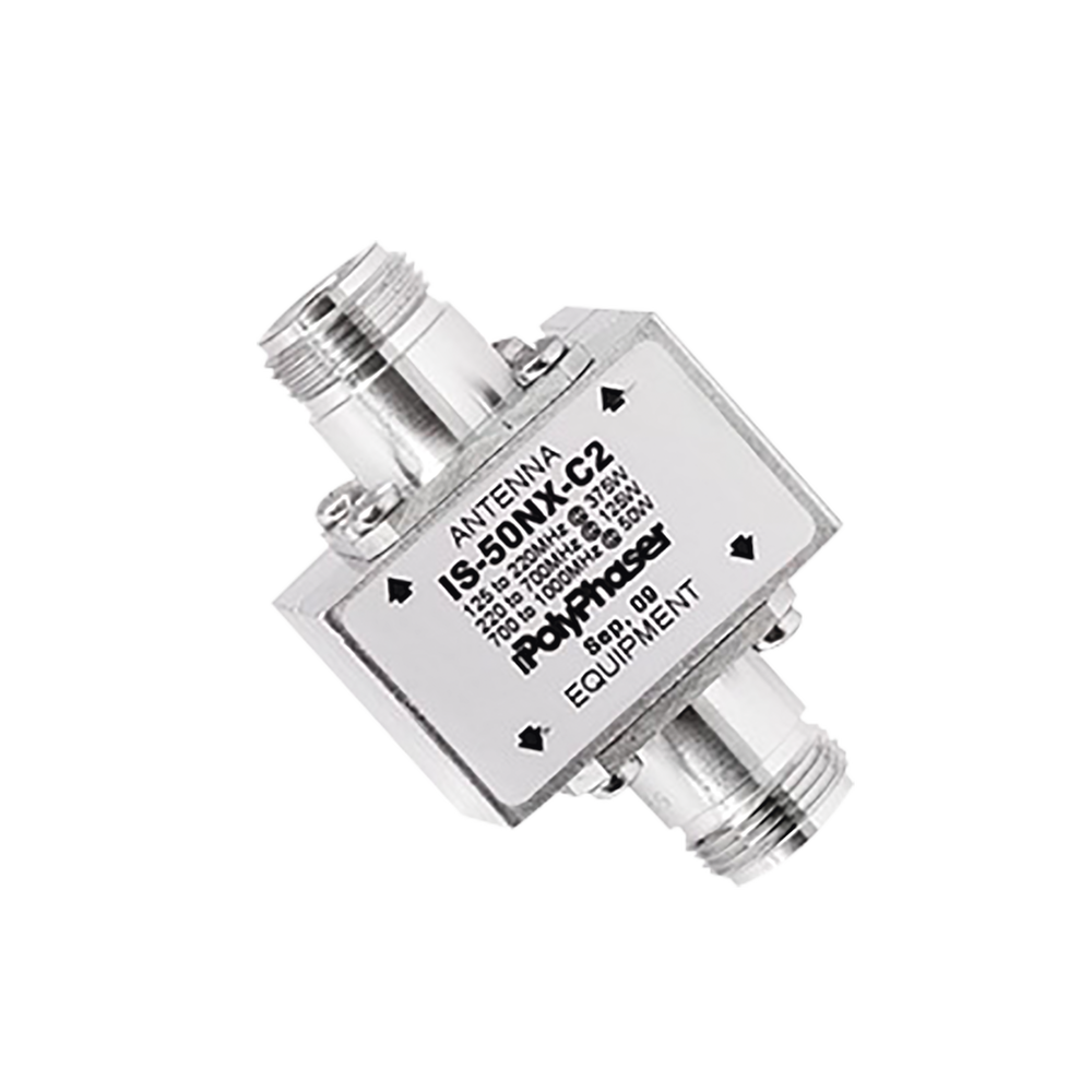 Protector Coaxial RF / 125-1000 MHz / 50 ? / Conectores N Hembra / Ceja Lateral / 50 kA