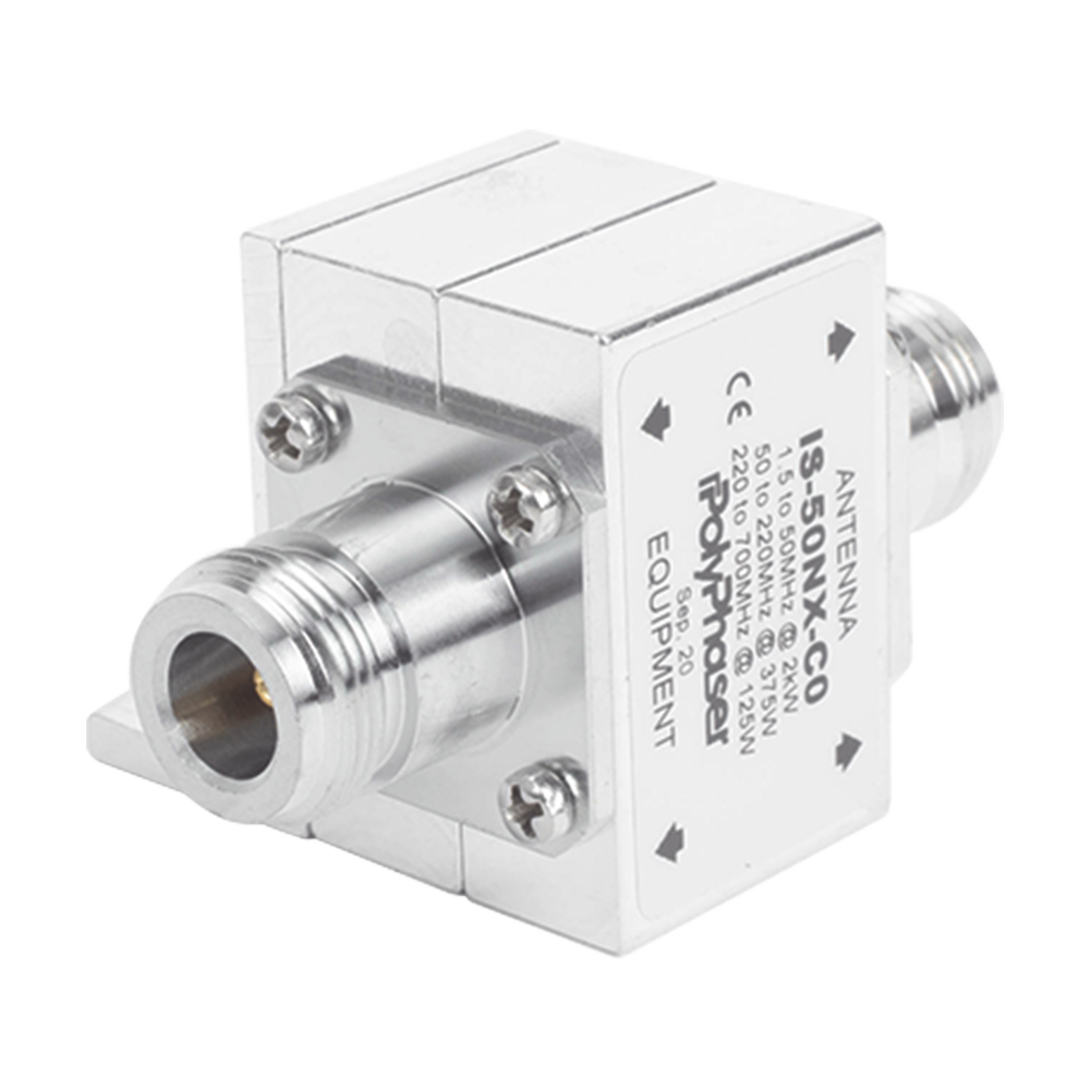 Protector Coaxial RF / 1.5-700 MHz / 50 ? / Conectores N Hembra / Ceja Lateral / 2 kW