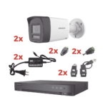 Kit Audio Bidireccional TurboHD 1080p / DVR 4 Canales / 2 Cámaras Bala (Exterior) con Bocina y Microfóno Integrado / 2 Fuentes de Poder / Accesorios