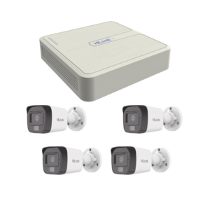 Kit IP 4 Megapixel / NVR de 4 Canales con 4 Puertos PoE / 4 Cámaras IP Dual Light con Micrófono Integrado / Bala para Exterior