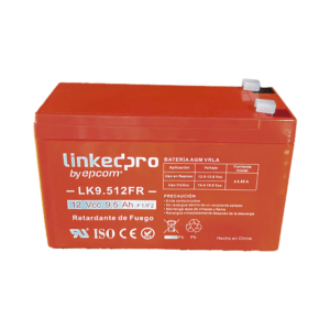 Batería de respaldo 12 V 9.5 Ah AGM  | Retardante a la Flama  | Especial para Seguridad Electrónica | certificada UL | Vida útil 5 años | Terminales F1  + Adaptador F2
