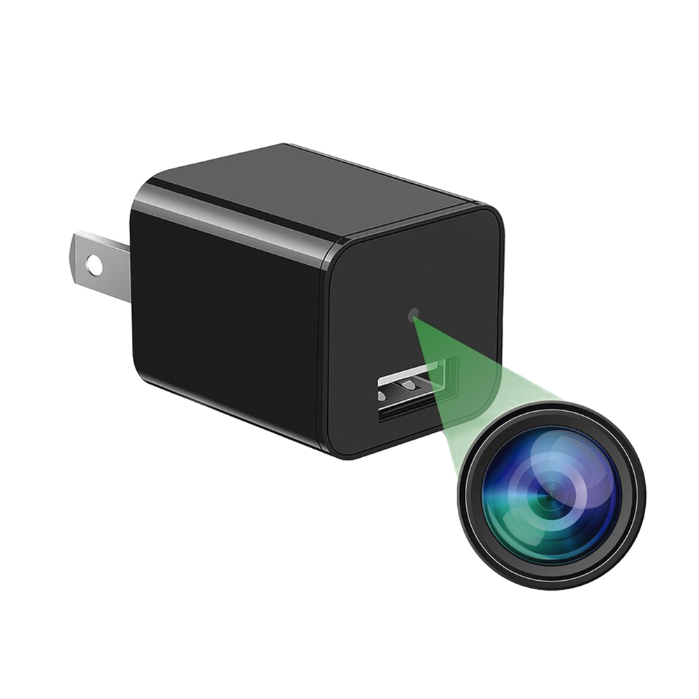 Camara Oculta en Cargador de Pared (Spyce Camera) / Memoria de 8GB / Resolución 2 Megapixel (1080P) / Grabación Continua o por Movimiento