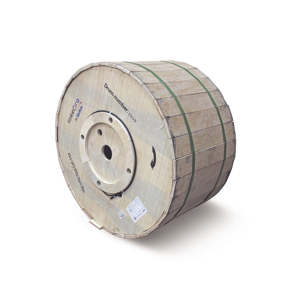 Carrete de 4 km de Fibra ?ptica A?rea Mini ADSS (ASU) G.652D, Monomodo de 24 Hilos, Exterior, Span 80, Loose Tube