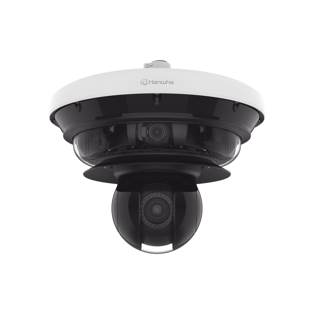 Camara IP Multisensor 34MP (4 sensores 4K) con lentes motorizados / PTZ 2 MP 40X / Hasta 2 tarjetas MicroSD de 512GB / WDR de hasta 150dB / IP66 / IK10 / autoseguimiento / Inteligencia artificial para eventos