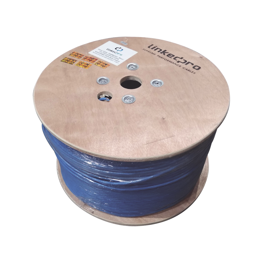 Bobina de 1000 Metros (3280.84 Pies) Cable Cat6+ Calibre 23 Alto Desempe?o, ETL, UL, Color Azul, Super Flexible, de 1000 Metros (3280.84 Pies), para Aplicaciones de CCTV, Video HD, y Redes de Datos