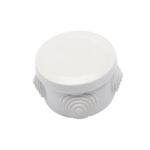 Caja Derivación-Conexión de Plástico Circular con 4 Glándulas de Goma (70 diámetro X 48 alto mm). Para Instalaciones Comerciales,  Residenciales e Industriales. Cerrado a Presión.