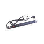 Protector de 120 Vca con 8 contactos de alimentación en color negro para aplicaciones en Rack
