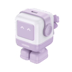 Cargador Mini GaNRobot 30W serie UNO | 1 USB-C de Carga Rápida | Tecnología GaN II | Multiprotocolo PD/QC/SCP/FCA | Carga Inteligente | Pantalla LED | Zapato Magnético Extraíble | Thermal Guard | Color Lila.