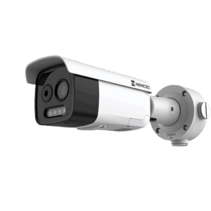 HIKMICRO Cámara Bala IP Térmica y Óptica Dual / Análisis de Video (VCA 3.0) para Protección Perimetral / Detección de Incendios y Fumar / Medición de Temperatura -20°C a 150°C
