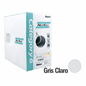 Bobina de Cable UTP 305 Metros (1000 Pies) de Cobre, NetKey, Gris Claro, Categoría 5e (24 AWG), PVC (CM), de 4 Pares