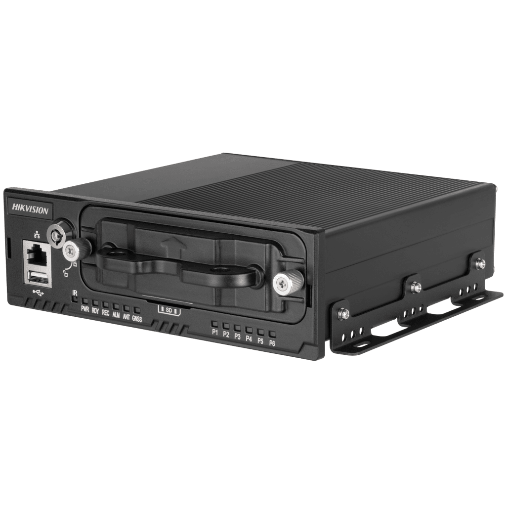 NVR Movil de 8 Canales / 5 Megapixel / 4 Puertos PoE + 4 Vía Switch / 2 Bahías de HDD / Incluye Modulo GPS / Conector M12