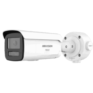[ PROTECCIÓN ACTIVA ] Bala IP 4 Megapixel / Lente 4 mm / 60 mts IR / Exterior IP67 / Micrófono y Bocina Integrado (Audio de Dos Vías) / DARKFIGHTER / PoE+ / Luz Estroboscopica / ONVIF / Micro SD / 4 Analíticos
