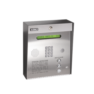 Control de acceso /Gabinete para sobreponer / 2 puertas / 3000 números telefónicos / 11 digitos / Directorio en pantalla / Linea análoga o digital / Expandible a 16 puertas / Programable por PC