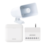 (AXPRO) KIT de alarma AX PRO con sirena cableada 30W / Incluye: 1 Hub con Batería de respaldo / 1 Sirena Cableada de 30 Watts IP65 / 1 Relevador Inalámbrico 0 a 36 VCC / Compatible con Hik-Connect P2P