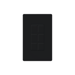 Placa de 6 puertos color negro