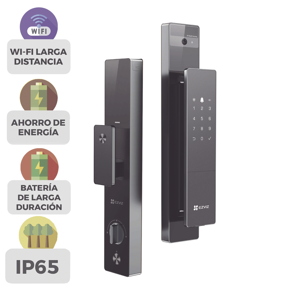 Cerrojo Inteligente de Reconocimiento Facial y Venas de Palma de Mano / 4 Pulgadas Pantalla  / 5000mAh Batería Recargable / Video Llamada a la App / Wi-Fi y Bluetooth  / IP52 Resistente
