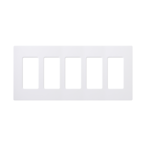 Placa de pared 5 espacios, para atenuador (dimmer), switch ó control remoto PICO inalámbrico