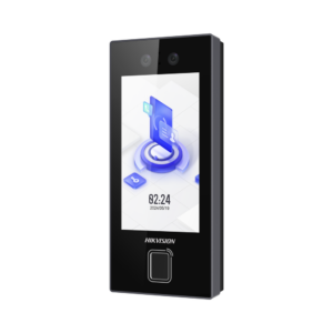 Terminal Facial Min Moe con LECTOR DE HUELLAS y Tarjetas MIFARE / 3000 Rostros / 3000 Huellas / Pantalla 4.5" / Administrable en la Nube con Hik-Connect Teams  / Exterior IP65  / PoE / WiFi / HIK-IA / SIP Estandar