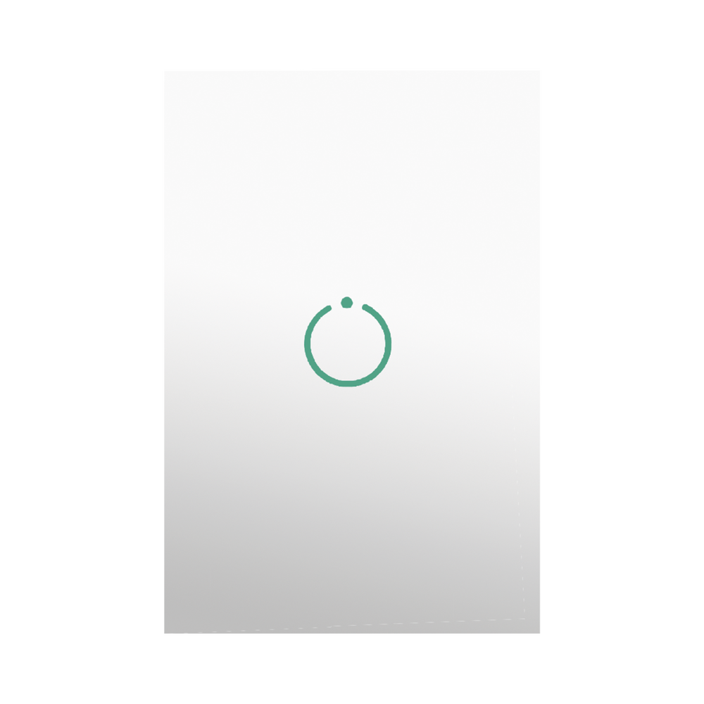 (ZWAVE) Interruptor On/Off panel táctil touch inalámbrico Zwave Plus 1 boton. No requiere cable neutro, Compatible con Hubitat HC8, Álula  M2M, otros