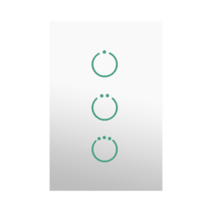 (ZWAVE) Interruptor On/Off panel táctil touch inalámbrico Zwave Plus 3 botones. Compatible con Hubitat HC8, Álula  M2M, otro