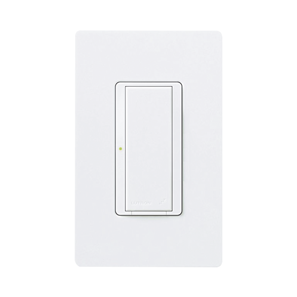 (RadioRA2) Switch on/off RRD-8S-DV-WH de doble voltaje, un solo polo 120V/, 8A/, 1/10HP 3A en motores, apaga y enciende iluminación ó motor, NO requiere cable neutro.