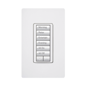 (RadioRA2) Teclado Seetouch Hibrido 6 botones, 2 botones subir/bajar, programe escenas diferentes en cada botón,puede instalarse en un interruptor de luz.