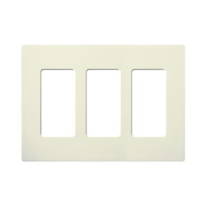 Tapa Color Blanco Biscuit para interruptor o dimmer Lutron, 3 gang, limpio y moderno