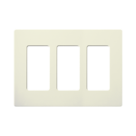 Tapa Color Blanco Biscuit para interruptor o dimmer Lutron, 3 gang, limpio y moderno