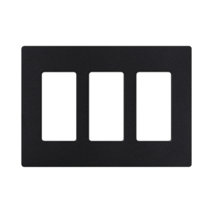 Tapa Color Blanco Negro Satin para interruptor o dimmer Lutron, 3 gang, limpio y moderno