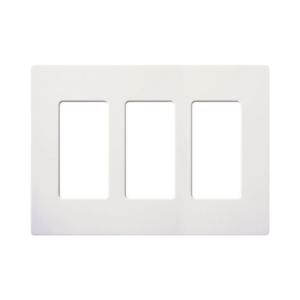 Tapa Color Blanco Snow para interruptor o dimmer Lutron, 3 gang, limpio y moderno