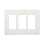 Tapa Color Blanco Snow para interruptor o dimmer Lutron, 3 gang, limpio y moderno
