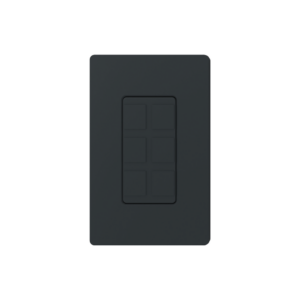Placa de 6 puertos, color negro night.